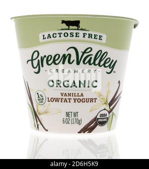 Winneconne, WI - 16 October 2020:  A package of Green Valley yogurt on an isolated background. Stock Photo