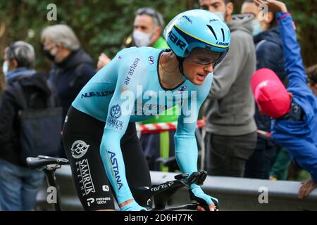 Valdobbiadene, Italy. 17th Oct, 2020. valdobbiadene, Italy, 17 Oct 2020, Jakob Fuglsang (Team Astana) during Conegliano - Valdobbiadene - Cycling Tour of Italy - Credit: LM/Luca Tedeschi Credit: Luca Tedeschi/LPS/ZUMA Wire/Alamy Live News Stock Photo