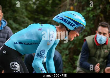 Valdobbiadene, Italy. 17th Oct, 2020. valdobbiadene, Italy, 17 Oct 2020, Jakob Fuglsang (Team Astana) during Conegliano - Valdobbiadene - Cycling Tour of Italy - Credit: LM/Luca Tedeschi Credit: Luca Tedeschi/LPS/ZUMA Wire/Alamy Live News Stock Photo