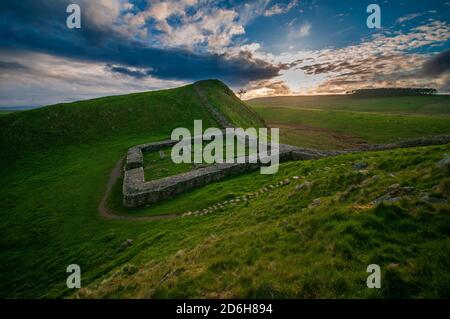 Hadrian's Wall, Mile Castle 39, Northumberland, England, UK Stock Photo