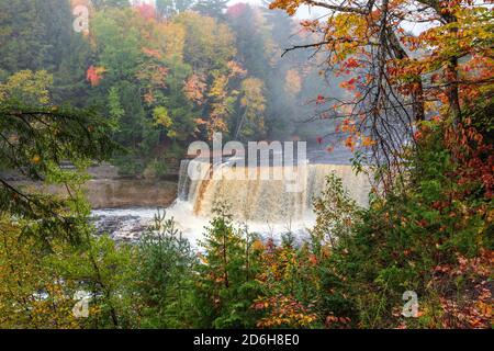 Upper Tahquamenon Falls, Tahquamenon Falls SP, Autumn, Michigan, USA by James D Coppinger/Dembinsky Photo Assoc Stock Photo