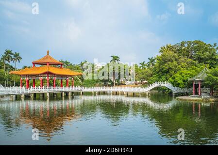 nianci pavilion of Tainan park in Tainan, Taiwan. the translation of the chinese text is nianci pavilion Stock Photo
