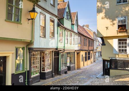 Norwich Elm Hill Norwich a historic cobbled lane in Norwich, Norfolk East Anglia England UK GB Europe Stock Photo