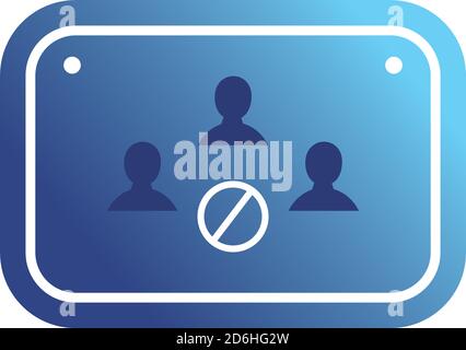 avoid crowd in road sign gradient style icon design of new normality medical care and covid 19 virus theme Vector illustration Stock Vector