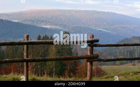 Autumn view of the Alpago mountains from Tambre, in the province of Belluno, Italy Stock Photo