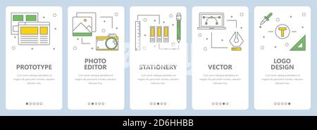 Vector modern thin line prototype concept web banners Stock Vector