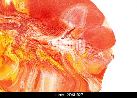 Red-yellow paint stain with isolated edge, may be used as background Stock Photo