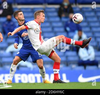 London, England, 17th Oct 2020  Christian Pulisic and James Ward-Prowse  Chelsea v Southampton.  Premier League. Credit : Mark Pain / Alamy Live News Stock Photo
