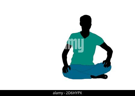 African man face silhouette over white background Stock Photo