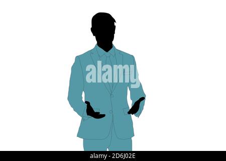 African man face silhouette over white background Stock Photo