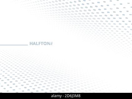 Abstract white and gray dot pattern halftone style perspective background with space for your text. Vector illustration Stock Vector