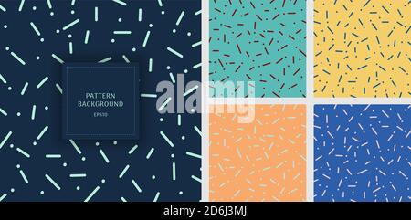 Set of abstract rounded line and dot pattern background. Vector illustration Stock Vector