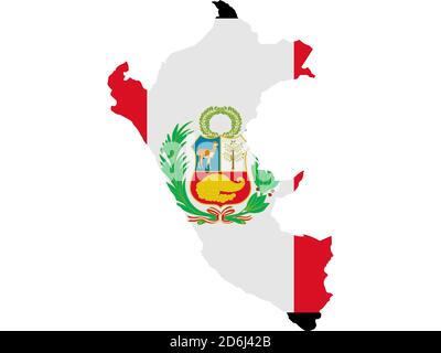 Flag in form form of the geographical country, Peru, Latin America and the Caribbean, South America, Americas Stock Photo