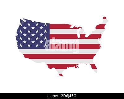 Flag in form form of the geographical country, United States of America, Northern America, Americas Stock Photo