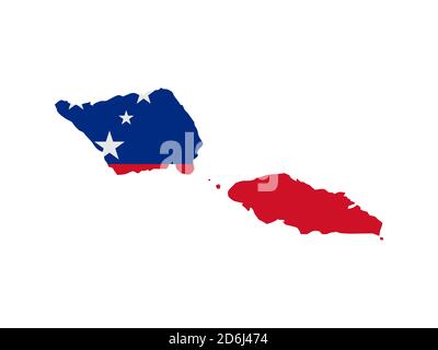 Flag in form form of the geographical country, Samoa, Polynesia, Oceania Stock Photo