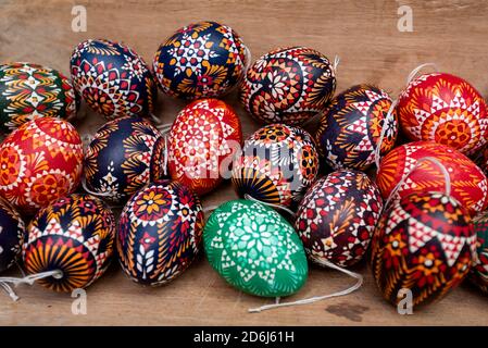 Sorbian Easter eggs, Luebbenau, Spreewald, Brandenburg, Germany Stock Photo