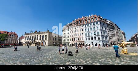 The Neumarkt in Dresden is a central and culturally significant section of central Dresden Germany. Stock Photo