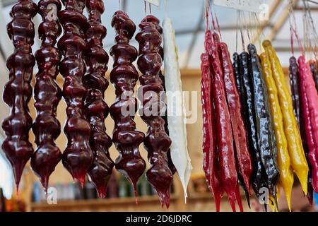 The national dish is churchkhela, a traditional Georgian sweet Stock Photo