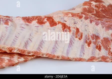 Raw pork ribs ribs isolated on white background. Stock Photo