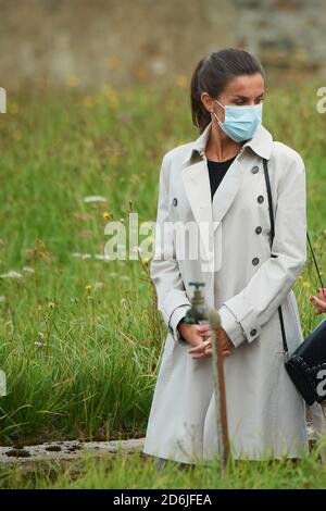 Somao (Pravia, Madrid, Spain. 17th Oct, 2020. Queen Letizia of Spain visit Somao, exemplary village during Princess of Asturias Awards 2020 on October 17, 2020 in Somao (Pravia), Spain Credit: Jack Abuin/ZUMA Wire/Alamy Live News Stock Photo