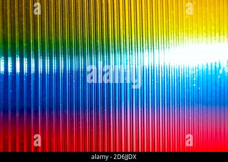 Corrugated surface with colorful lights Stock Photo