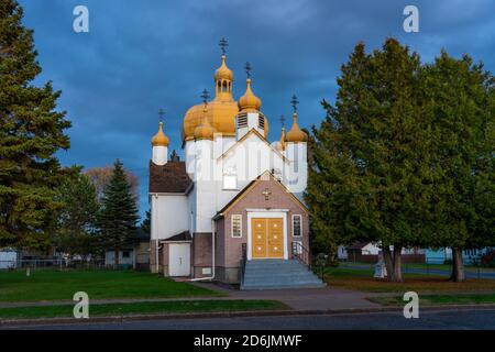 The St. George Ukrainian Orthodox Church Manse in Fort Frances, Ontario, Canada. Stock Photo