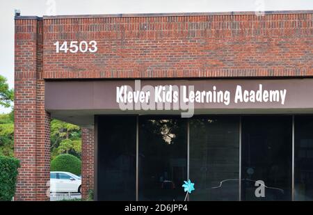Houston, Texas/USA 10/14/2020: Klever Kids Learning Academy building exterior in Houston, TX. Daycare center for small children and infants. Stock Photo