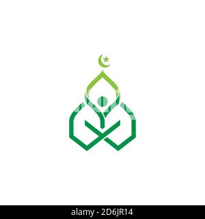 islamic school Vector icon design illustration Template Stock Vector