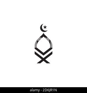 islamic school Vector icon design illustration Template Stock Vector