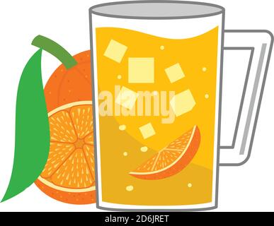 Orange Juice Cup illustration Design Template Stock Vector