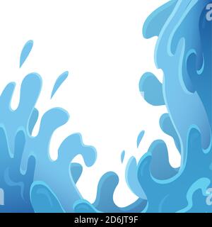 Violent sea waves. Streams of water. Storm. Vector splash illustration for articles, banners, covers and your design. Stock Vector