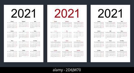Calendar 2021 russian language. Black and white mock up calendar. Vertical calendar design template. Isolated vector illustration. Stock Vector