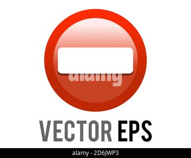 The isolated vector gradient red circle road stop warning sign icon Stock Vector