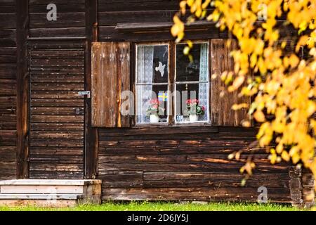 Autumn shot of idyllic facade in the church town Bonnstan in Skelleftea. Stock Photo