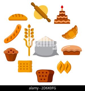 illustration of the bakery concept icon Stock Vector