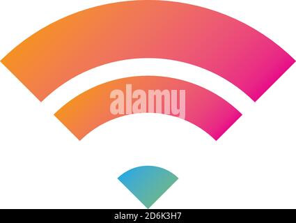 Rainbow Logo design vector. Wifi signal Logotype icon. pencil logo Stock Vector