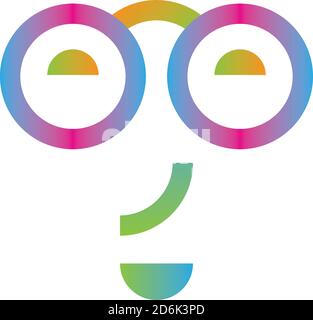 logo design about eyeglass with abstract human head icon in vector file Stock Vector