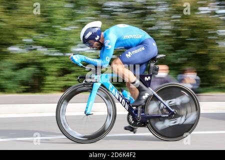 Valdobbiadene, Italy. 17th Oct, 2020. valdobbiadene, Italy, 17 Oct 2020, Dario Cataldo (MOVISTAR TEAM) during Conegliano - Valdobbiadene - Cycling Tour of Italy - Credit: LM/Luca Tedeschi Credit: Luca Tedeschi/LPS/ZUMA Wire/Alamy Live News Stock Photo