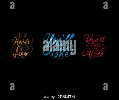 Set Modern Lettering Text on white background in vector illustration Stock Vector