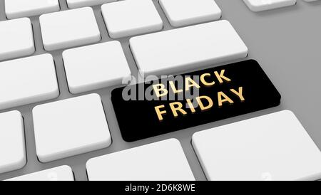 Black Friday Sale Keyboard button - internet Online shopping concept e-commerce Stock Photo