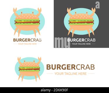 Illustration vector design of burger crab logo template for business or company Stock Vector