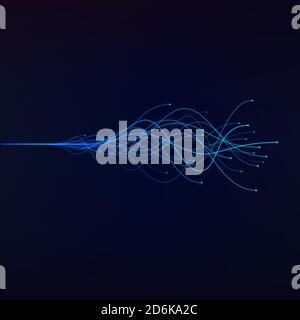 AI visualization. artificial intelligence and deep learning concept of neural networks. Wave equalizer. Vector illustration Stock Vector