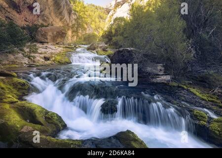 The Source of the Pitarque River in Teruel, Spain Stock Photo