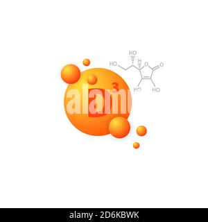 Vitamin D3 icon. Dietary supplement. Health care button. Capsule. Vector on isolated white background. EPS 10. Stock Vector