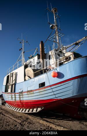 coastal cutters at the beach of Thorup, Denmark Stock Photo