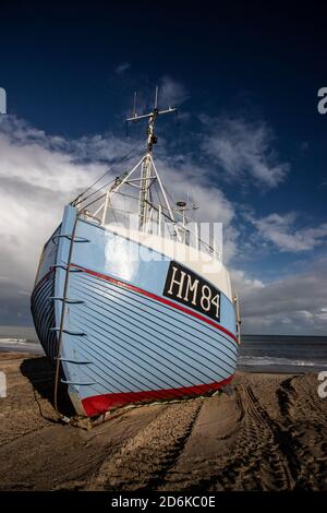 coastal cutters at the beach of Thorup, Denmark Stock Photo