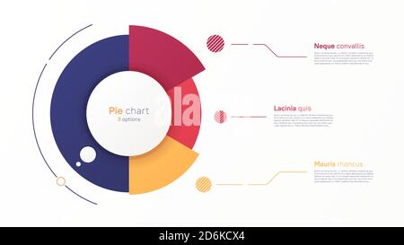 Vector circle chart design, modern template for creating infographics, presentations, reports, visualizations Stock Vector