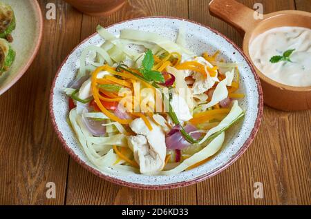 Pancit buko, coconut noodles,  Filipino dish made from very thin strips of young coconut Stock Photo