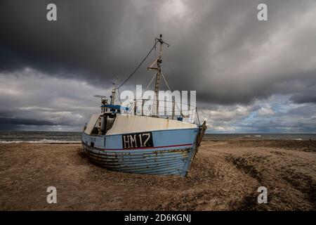 coastal cutters at the beach of Thorup, Denmark Stock Photo