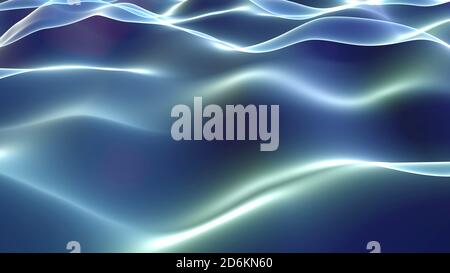 Wave holographic Gradient trendy color 3d rendering Stock Photo